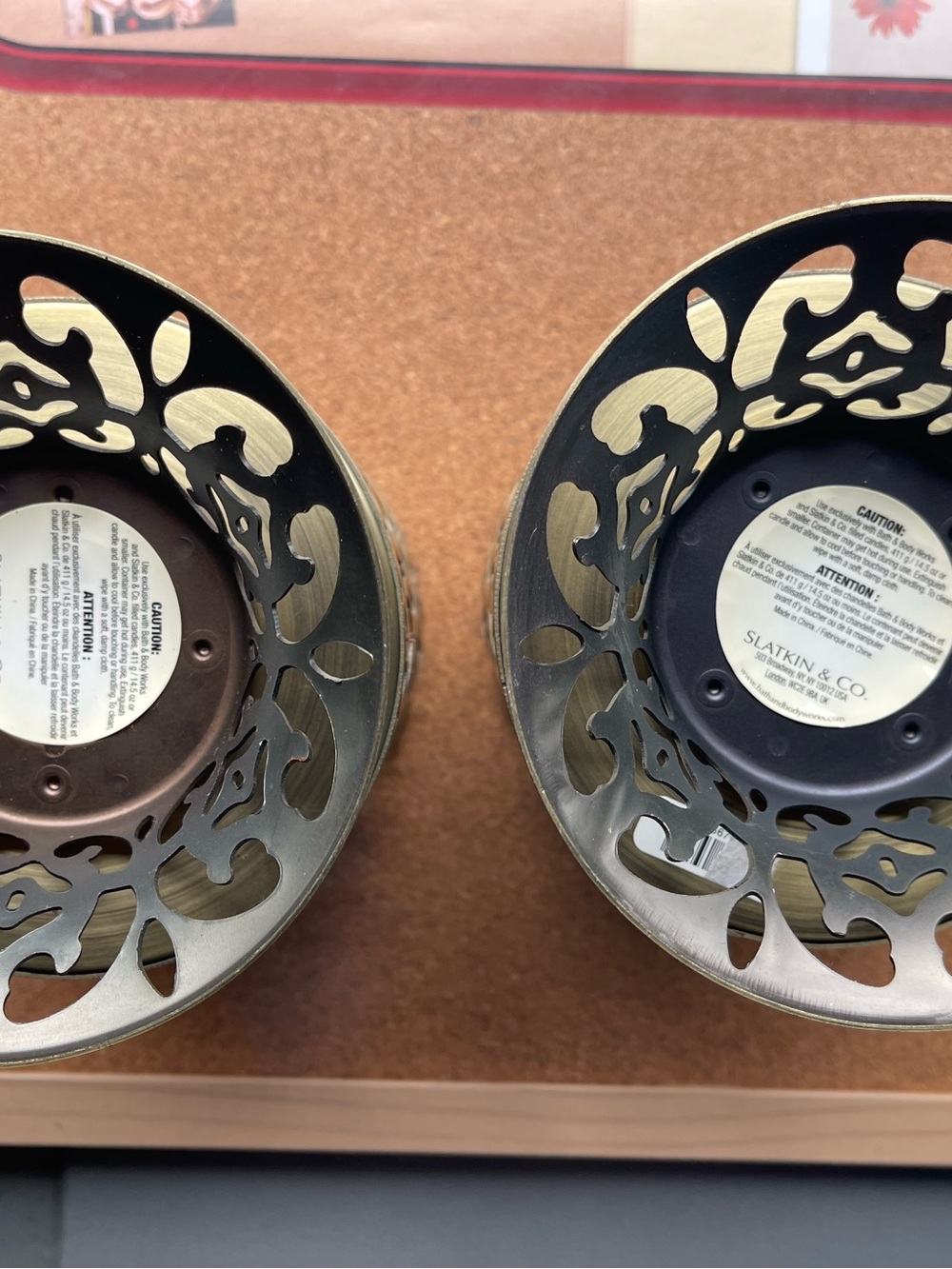 Bath & Body Works Brass-Tone Decorative Filigree Candle Holders (Pair) - Picture 3 of 4